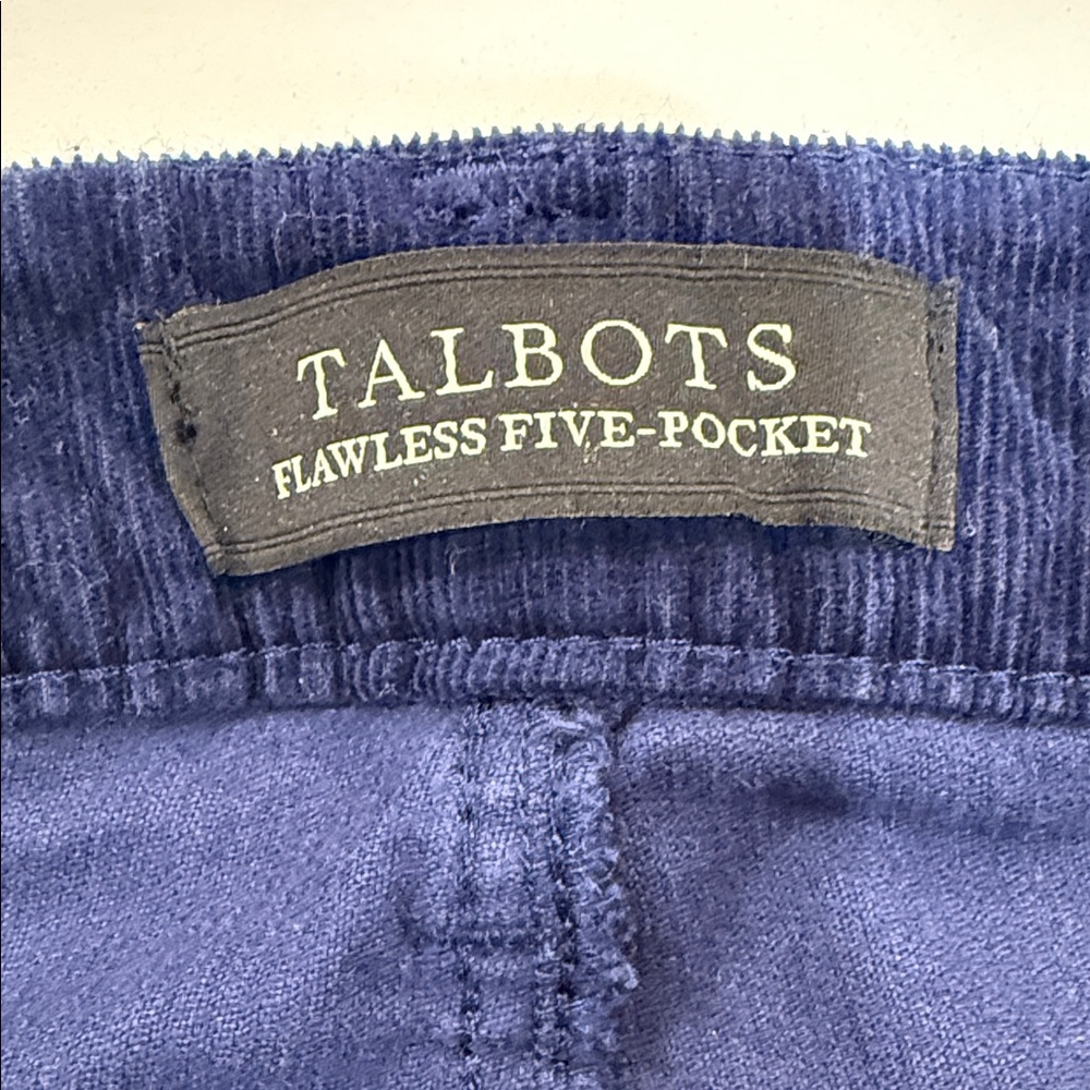 Talbots Size 6 Navy Straight Leg Cords - Picture 3 of 5
